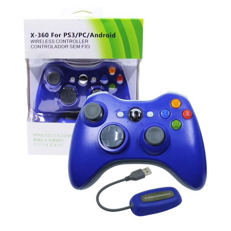 Joystick Inalámbrico con Receptor Xbox 360/PC Color Azul