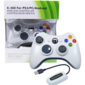 Joystick Inalambrico Para Xbox 360 Con Receptor De Pc Blanco Blanco