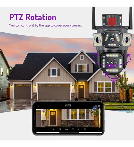 Cámara de Seguridad Inteligente Para el Hogar Con Lentes Duales