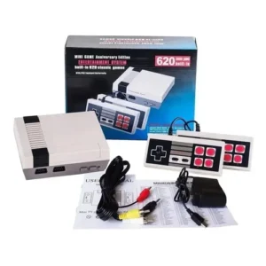 Mini Consola Retro Videojuegos Clásica 620 Juegos 2 Controle Color Gris