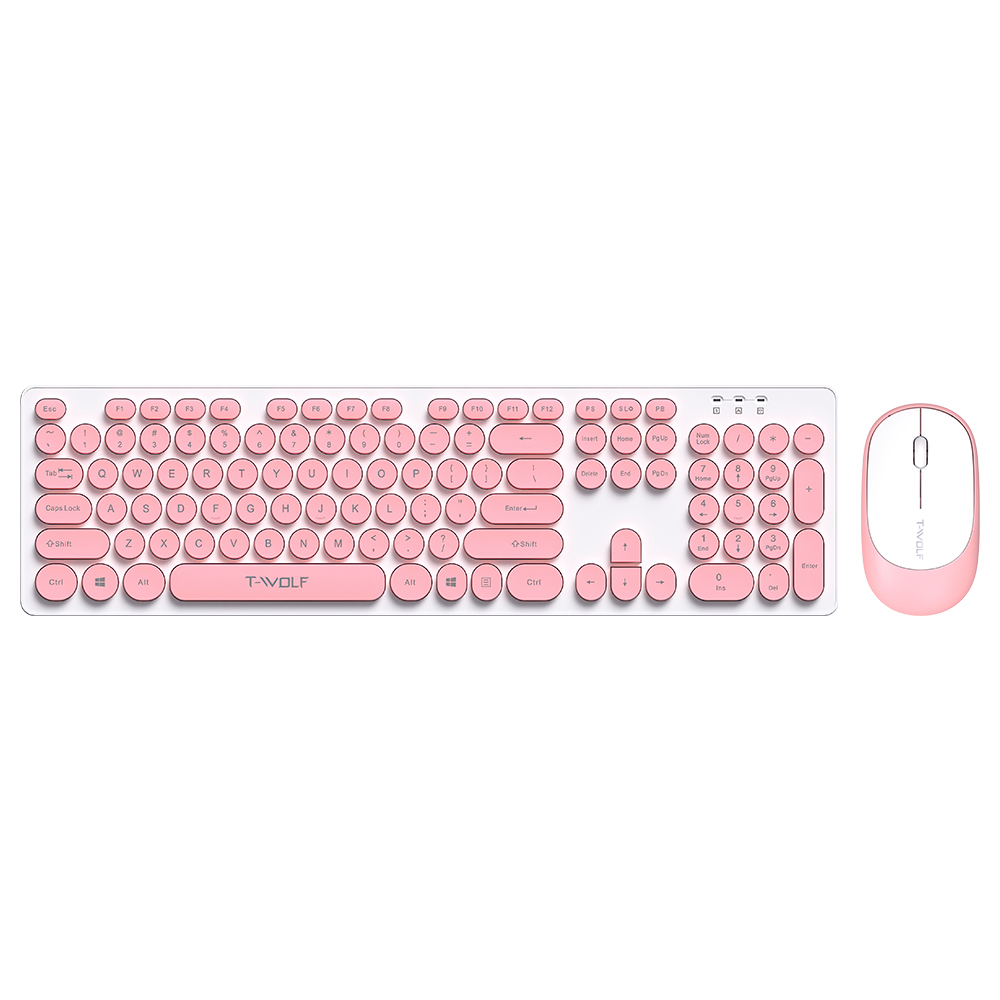 Combo Teclado y Mouse T-WOLF TF770 Color Rosado